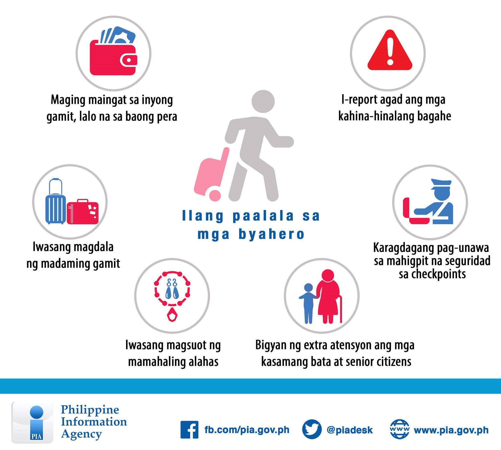 Infographic: Travel safety tips for the holidays – PIA- NegOr